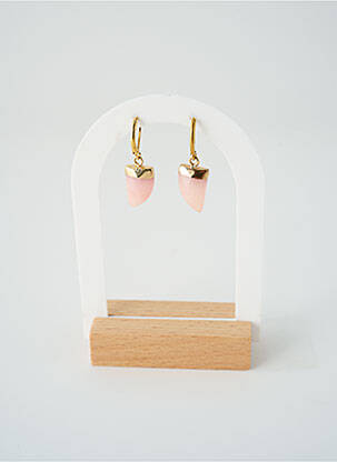 Boucles d’oreilles ornement pierre rose SATINE femme