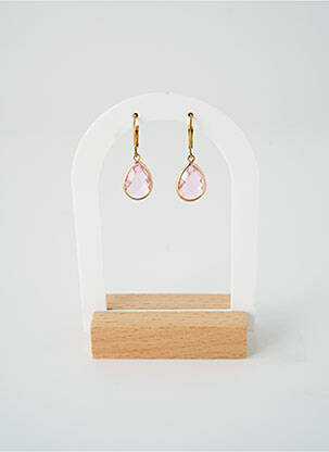 Boucles d’oreilles matériaux métal rose SATINE femme
