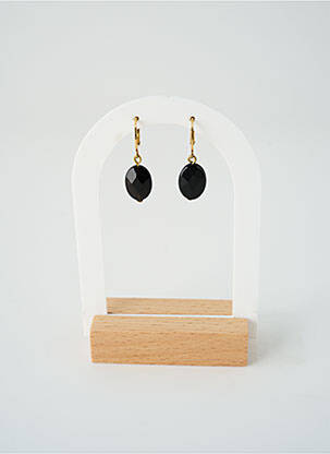 Boucles d’oreilles matériaux métal noir SATINE femme
