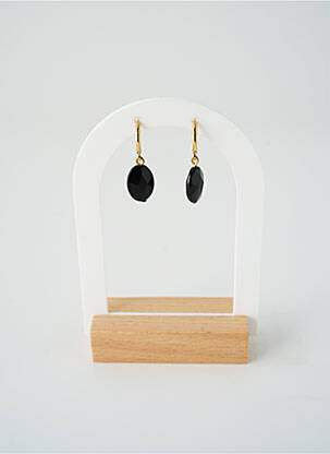 Boucles d’oreilles matériaux métal noir SATINE femme