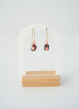 Boucles d’oreilles matériaux métal rose SATINE femme