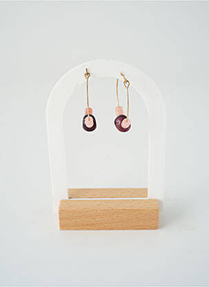 Boucles d’oreilles matériaux métal rose SATINE femme
