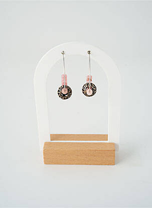 Boucles d’oreilles matériaux métal rose SATINE femme