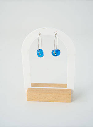 Boucles d’oreilles matériaux métal bleu SATINE femme