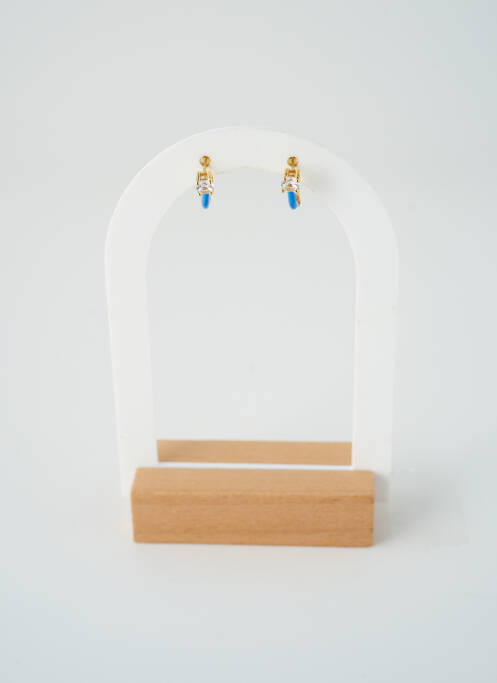 Boucles d’oreilles matériaux métal bleu SATINE femme