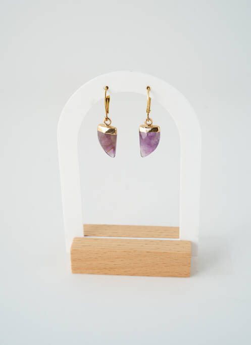 Boucles d’oreilles ornement pierre violet SATINE femme