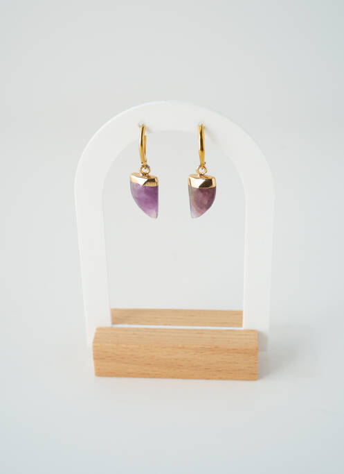 Boucles d’oreilles ornement pierre violet SATINE femme