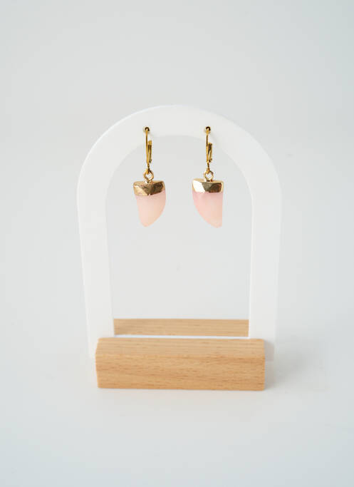 Boucles d’oreilles ornement pierre rose SATINE femme
