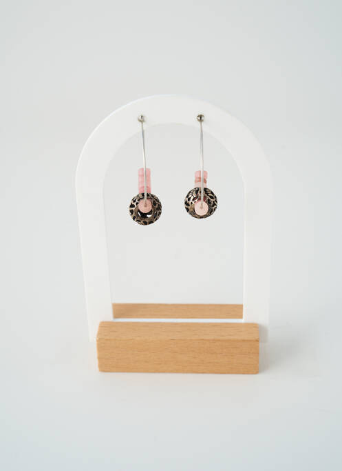 Boucles d’oreilles matériaux métal rose SATINE femme
