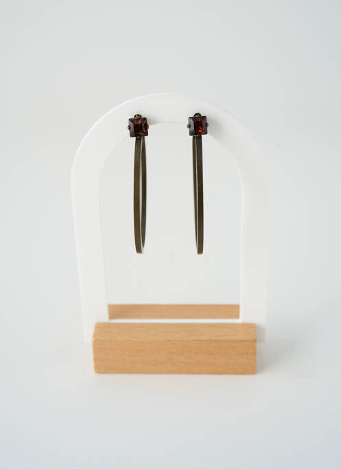 Boucles d’oreilles matériaux métal rouge SATINE femme