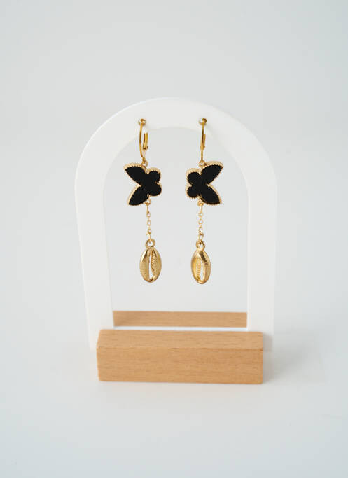 Boucles d’oreilles noir SATINE femme