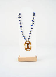 Collier ornement pierre bleu SATINE femme