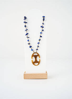Collier ornement pierre bleu SATINE femme