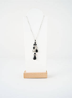 Collier ornement oxyde de zirconium noir SATINE femme