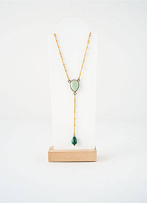 Collier ornement perles jaune SATINE femme
