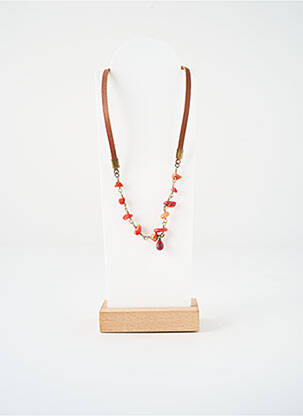 Collier ornement pierre rouge SATINE femme