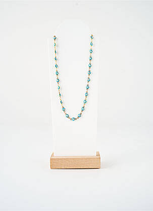 Collier matériaux métal bleu SATINE femme