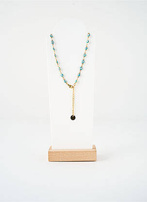 Collier matériaux métal bleu SATINE femme