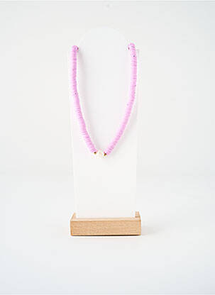 Collier fermeture fermoir mousqueton violet SATINE femme