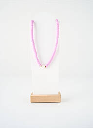 Collier fermeture fermoir mousqueton violet SATINE femme