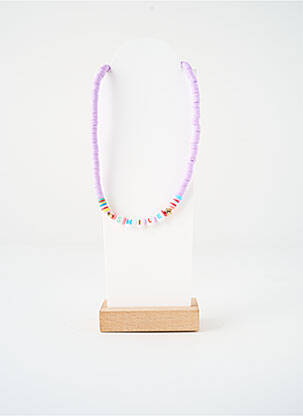 Collier fermeture fermoir mousqueton violet SATINE femme
