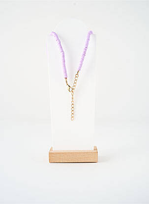 Collier fermeture fermoir mousqueton violet SATINE femme