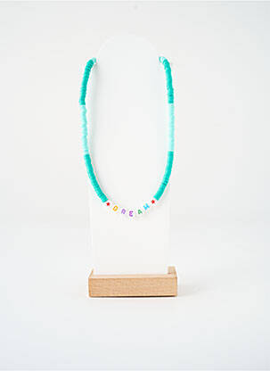 Collier fermeture fermoir mousqueton bleu SATINE femme