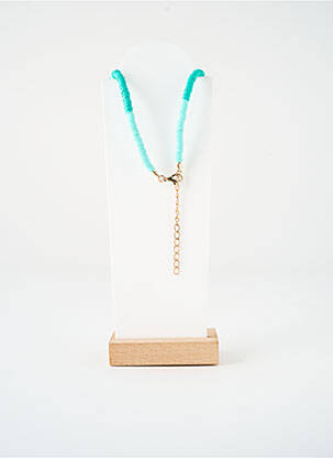 Collier fermeture fermoir mousqueton bleu SATINE femme