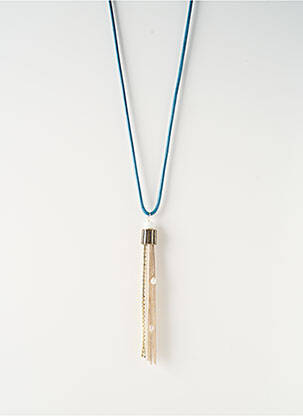 Sautoir matériaux métal bleu SATINE femme