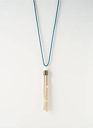 Sautoir matériaux métal bleu SATINE femme