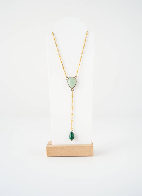 Collier ornement perles jaune SATINE femme