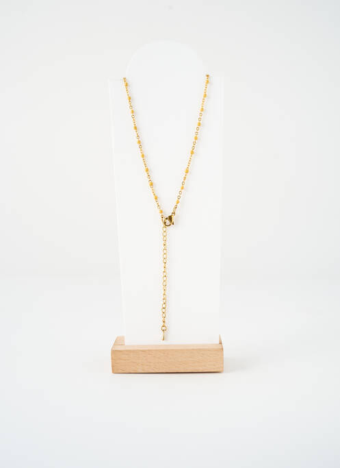 Collier ornement perles jaune SATINE femme