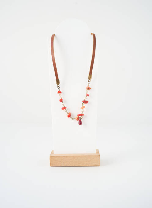 Collier ornement pierre rouge SATINE femme