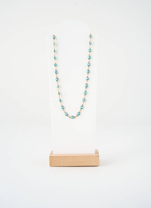 Collier matériaux métal bleu SATINE femme