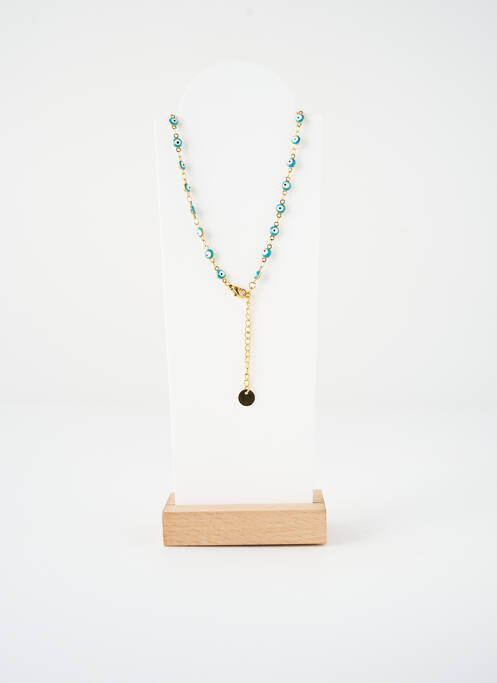 Collier matériaux métal bleu SATINE femme