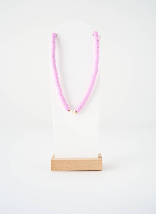 Collier fermeture fermoir mousqueton violet SATINE femme