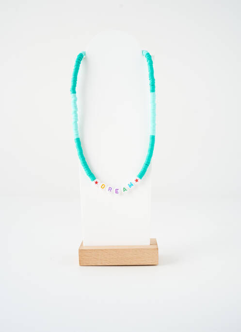 Collier fermeture fermoir mousqueton bleu SATINE femme