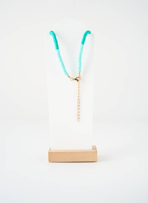 Collier fermeture fermoir mousqueton bleu SATINE femme