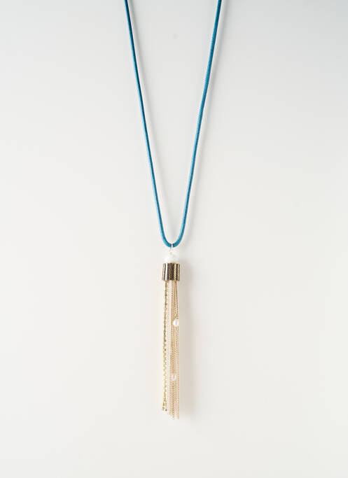 Sautoir matériaux métal bleu SATINE femme
