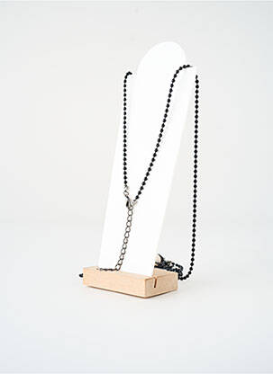 Sautoir ornement breloque / pampille noir SATINE femme