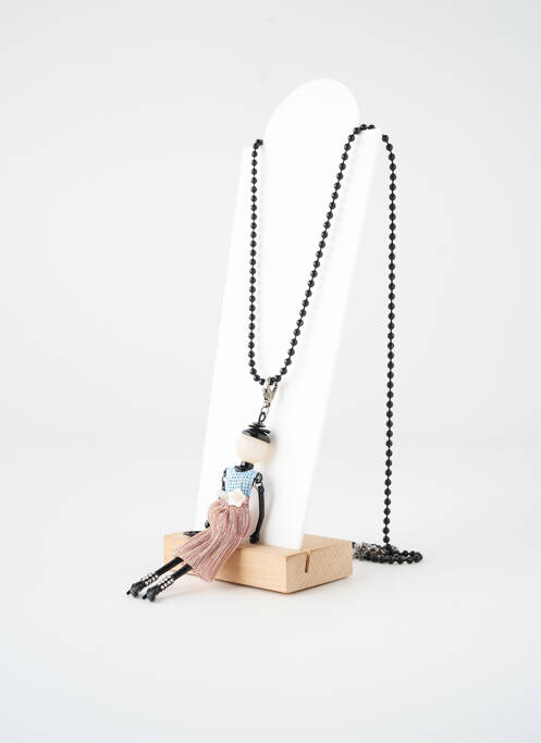 Sautoir noir SATINE femme