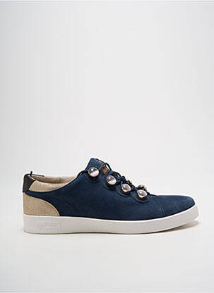 Baskets tissage satiné talon plat jusqu'à 3cm bleu MAM'ZELLE femme