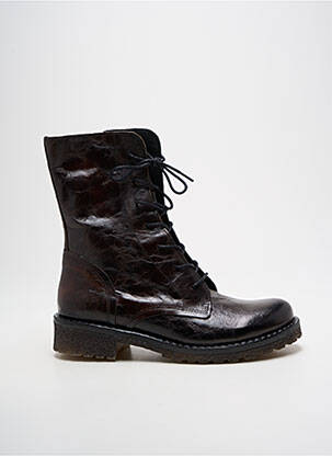 Bottines/boots tissage satiné talon de 4 à 6cm marron FELMINI femme
