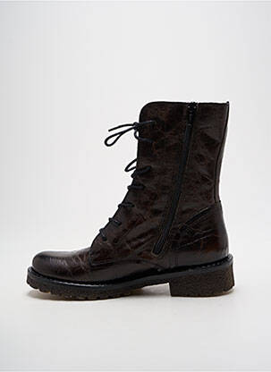Bottines/boots tissage satiné talon de 4 à 6cm marron FELMINI femme
