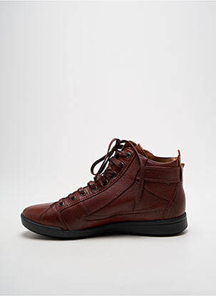 Baskets matière lisse talon plat jusqu'à 3cm marron PATAUGAS femme