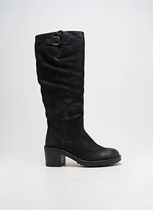 Bottes tissage satiné talon de 4 à 6cm noir FELMINI femme