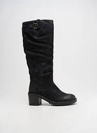 Bottes tissage satiné talon de 4 à 6cm noir FELMINI femme