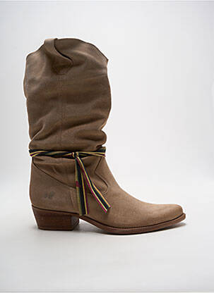 Bottes cubain talon de 4 à 6cm beige FELMINI femme