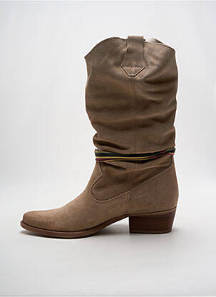 Bottes cubain talon de 4 à 6cm beige FELMINI femme