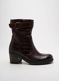 Bottines/boots tissage satiné talon de 4 à 6cm marron FELMINI femme